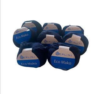 Berlini Eco Mako light weight to worsted weight yarn in rich navy blue color